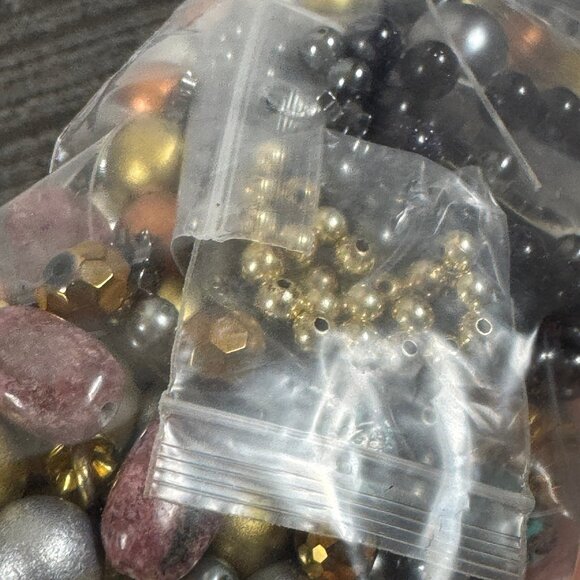 Metallic & Gemstone Bead Grab Bag – 11 oz Mixed Jewelry-Making Beads - Picture 4 of 9